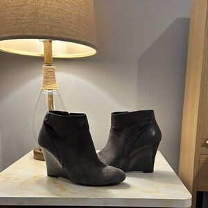 Nine West Charcoal Wedge Booties